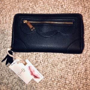 Jessica Simpson black leather wallet